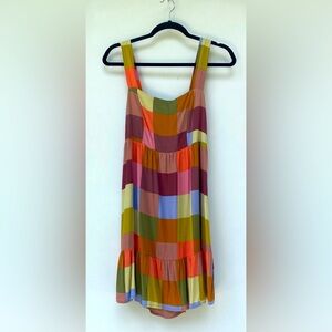 🍏 Rewind Patchwork Open Back Mini Dress